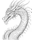 Placeholder: Drawing a dragon without colors and a white background