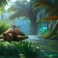 Placeholder: Cute turtle, league of legends, in the jungle, full detail, intricate detail, cinematic, 8 k, cel shaded, unreal engine, featured on artstation, pixiv, cartoon style