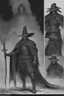 Placeholder: dark fantasy witch hunter man