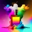 Placeholder: create an interesting perfume with color rainbow and colour background