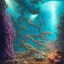 Placeholder: underwater ocean scene, bizarre sea creatures, beams of light streaming through, background of colorful reefs, a highly detailed illustration, realistic render, 8 k, micro detail, intricate, elegant, centered, digital painting, smooth, sharp focus, illustration, artgerm, tomasz alen kopera, peter mohrbacher, donato giancola, joseph christian leyendecker, wlop, boris vallejo