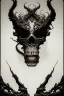 Placeholder: A beautiful highly detailed ornate intricate portrait of a flaming demon skull made of shiny obsidian glass :: reflective, glassy :: subtractive lighting, backlit :: by John William Waterhouse, Greg Rutkowski, HR Giger :: hyperrealistic, hyper detailed, photorealistic :: epic, incredible composition, amazing depth, meticulously composed, 16k resolution concept art :: fantasy magazine cover art