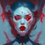 Placeholder: dream portrait of female vampire by james jean