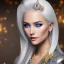 Placeholder: Ice Princess with white hair, a crown with precious stones