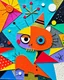 Placeholder: Vibrant, abstract, whimsical, geometric, colorful, expressive, playful,Collage papier, format textured, quirky, surreal, artistic, imaginative, bold, eccentric, lively, dynamic, intriguing, symbolic, creative, angular, curious, bright, harmonious, detailed, layered, modern, eye-catching, humorous, spontaneous, vibrant, mysterious, unique, unconventional, thought-provoking, balanced, funky, energetic, decorative, dramatic, surrealistic, cheerful, ornamental, handcrafted