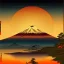 Placeholder: Ukiyo-e painting of a mount fuji at sunset