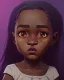 Placeholder: Portrait of a sweet dark skinned toddler witch girl with long dark hair