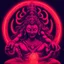 Placeholder: God shiva Demonic image in neon red color pallet