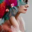 Placeholder: delicate bouquet of lace pearls and feathers, chiaroscuro, vivid colors, festive colors, dramatic lighting, beautiful composition, aesthetic layout