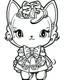 Placeholder: outline art for real Hello Kitty coloring page, Japanese manga style, cartoon style, cute face, white background sketch style, full body is a must, only use outline, clean line art, no shadow, bold outline