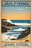 Placeholder: [Affiches "LANDIFORNIA" vintage by Lewitt-Him] Famous iconic Landifornia surf beach La Piste of Hossegor-Capbreton with its iconic bunkers