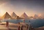 Placeholder: An ancient Egypt city in the year 1500 before Christ with 2 pyramids in the background, by Greg rutkowski, beautiful Egyptian temples, ultra realistic, art Station, vibrant colours, concept art, blue sky