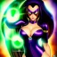 Placeholder: ultra detailed fullbody portrait of beautiful busty Raven teen titans, wearing skintight costume, extremely detailed digital painting, intrincate, extremely detailed smiling face,crystal clear Big Green eyes, in the style of adam hughes , mystical colors , perfectly centered image, perfect composition, rim light, beautiful lighting,8k, stunning scene, raytracing