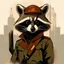 Placeholder: russian constructivist propaganda poster with a brave raccoon