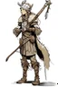 Placeholder: Girl Archer concept art, small head, full body, sketch, coll style, bow