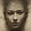 Placeholder: A face framed by cracks, Intricate detailed, centered face, elegant., by ruan jia, backlit , fantasy, cinematic