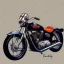 Placeholder: fullbody Drawing of 'Vintage classic style concept Motorcycle',three quarters view, retro design study, classic steel wheels, toned colors, art by cheryl kelley,16k