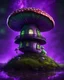 Placeholder: A solitary floating mushroom house on a clear night. silver and green and purple, Dark cosmic interstellar. Detailed Matte Painting, deep color, fantastical, intricate detail, splash screen, hyperdetailed, insane depth, concept art, 8k resolution, trending on Artstation, Unreal Engine 5, color depth, backlit, splash art, dramatic, High Quality Whimsical Fun Imaginative Bubbly, perfect composition