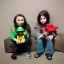 Placeholder:  creepy photo of unusual children with lego