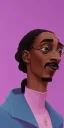 Placeholder: snoop dogg looking at the sky. On a pink street. Black Oversize sweatsuit.