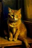 Placeholder: Portrait of a cat by Van Gogh