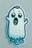 Placeholder: Un fantasma diciendo boo, sticker, caricatura, lindo