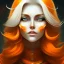 Placeholder: fantasy setting, woman, orange and white hair, wavy hair, freckles, ranger, more orange hair, more white hair