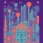 Placeholder: city, tropical, latino, plants, streets, risograph, flat design, 2 colors