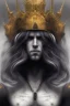 Placeholder: Realistic anime black metal corpsepaint god with golden crown