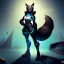 Placeholder: a fox fursona, darker colors, master quality, backlighting, soft lights, full body portrait, in frame, 8k, perfectly drawn face, well drawn, realistic, humanoid, furry, cyberpunk, digitigrade legs, fur, female