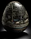 Placeholder: A black shadowy marsh designed in ancient Roman mosaics painted by Peter Carl Faberge