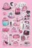 Placeholder: aesthetic girly stickers template