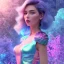 Placeholder: one big crystal subtle castel blue and pink in a galactic ambiance delicate colors, bin the foreground, full of details, smooth，soft light atmosphere, light effect，vaporwave colorful, concept art, smooth, extremely sharp, full body shot, masterpiece, best quality, blue skinned, sparkling eyes, fluorescent skin,blue eyes,sparkling makeup, long blond hair, fairy style , highly detailed body, sun light, 4K, RAW, depth of field,high contrast,realistic