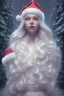 Placeholder: girl, cute, beautiful, long eyelashes, white hair, Santa hat, snowflakes, Christmas dress, closed mouth, head and shoulders portrait, 8k resolution concept art portrait by Greg Rutkowski, Artgerm, WLOP, Alphonse Mucha dynamic lighting hyperdetailed intricately detailed Splash art trending on Artstation triadic colors Unreal Engine 5 volumetric lighting