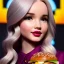 Placeholder: Dove Cameron's highly detailed beautiful face, meticulously detailed multi-hued hair; Happy Meal, cheeseburger, fries, cyberpunk, digital painting, artstation, smooth, sharp focus, flowing, illustration, art by Lisa Frank, artgerm, Greg Rutkowski, Alphonse Mucha and William-Adolphe Bouguereau, cyberpunk, Unreal Engine 5