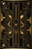 Placeholder: gold art deco book cover border on a black background