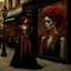 Placeholder: full body painting, woman looking in a shop window on the Champs Elysees and seeing a reflection of herself with colorful makeup, artstartion trending, artstation trending, painting by android jones, mucha klimt and tom bagshaw, karol bak style, great digital illustration, female art, trend on artsatio, patchwork doll, juxtapoz aesthetics, beautiful fantasy portrait, Tom Bagshaw Donato Giancola