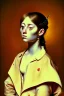 Placeholder: a painting of a young woman, by goya, textured, anatomically correct, beautiful perfect face, healthy body, sharp focus, highly detailed. the royal tenenbaums aesthetic