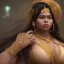 Placeholder: wonderful fat brazilian woman, wearing indian clothes, long black hair, 4k, many details, very realistic, fog particles,