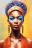 Placeholder: beautiful African woman pop art style 8k calligraffiti with spray paint and smoke effect