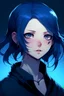 Placeholder: Female Dark blue hair plum pink lips light blue eyes anime jujutsu kaisen