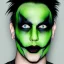 Placeholder: Keith Flint symmetric portrait green hair black metal facepaint