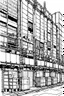 Placeholder: Tokyo, industrial warehouses, line arts, manga style