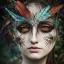 Placeholder: karlan, rusty metal, feathers, Dryad, fae, sidhe, ominous, nature, plants, wildflower, facepaint, dnd character portrait, intricate, oil on canvas, masterpiece, expert, insanely detailed, 4k resolution, retroanime style, cute big circular reflective eyes, cinematic smooth, intricate detail , soft smooth lighting, soft pastel colors, painted Renaissance style ugly, tiling, poorly drawn hands, poorly drawn feet, poorly drawn face, out of frame, extra limbs, disfigured, deformed, body out of frame