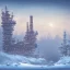 Placeholder: oil platform in winter landscape