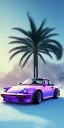 Placeholder: 1980's aesthetic vaporwave palm trees with porsche in the winter snow with lightning