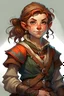 Placeholder: Dungeon and dragons fantasy character concept: A beautiful, adult, halfling woman