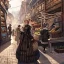 Placeholder: steampunk girl, streetMarket,