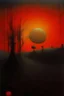 Placeholder: sunset, zdzislaw beksinski style