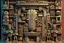 Placeholder: letters of English alphabet hidden in plain sight. pro quality photo real. 1950's superhero characters in motion as vintage 8-bit video game screen graphic depicting ancient mesoamerican statuary/sculpture/hieroglyphic architectural relief carvings